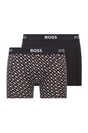 Black HUGO BOSS Two-pack Of Stretch Cotton Men's Underwear | 1380ZPUOB