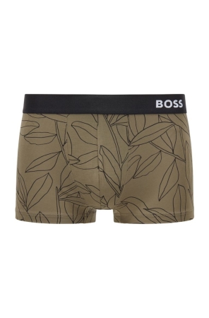 Dark Green HUGO BOSS Floral-print Regular-rise Stretch Men's Underwear | 6471GFLEP