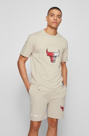 Multicolor HUGO BOSS NBA Relaxed-fit Dual Branding Men's T Shirts | 1327PRQTG