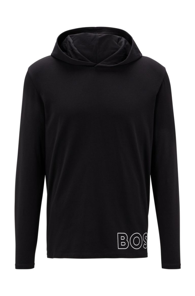 Black HUGO BOSS Stretch-cotton Logo Print Men\'s Underwear | 3850THGLK