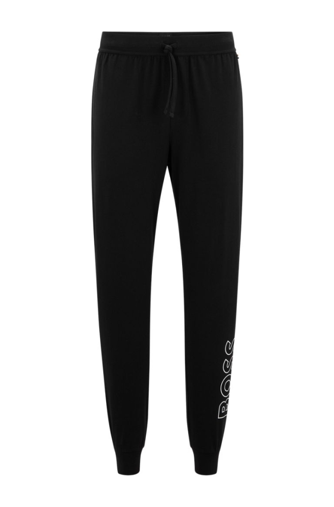 Black HUGO BOSS Stretch-cotton Logo Print Men\'s Underwear | 6028DIZEL